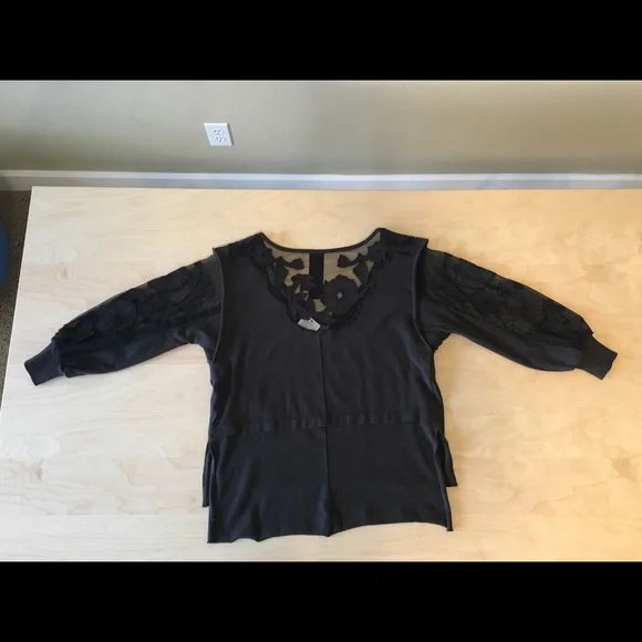 Free People olive colored and lace shirt - Picture 6 of 7